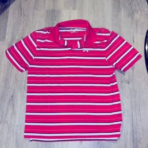 Under Armour Pink w/ Grey/Black stripes Golf Polo